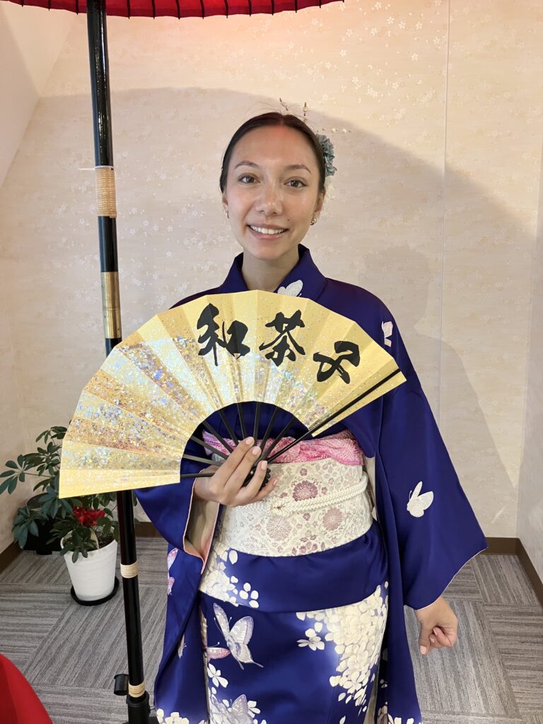 blue kimono.青い着物