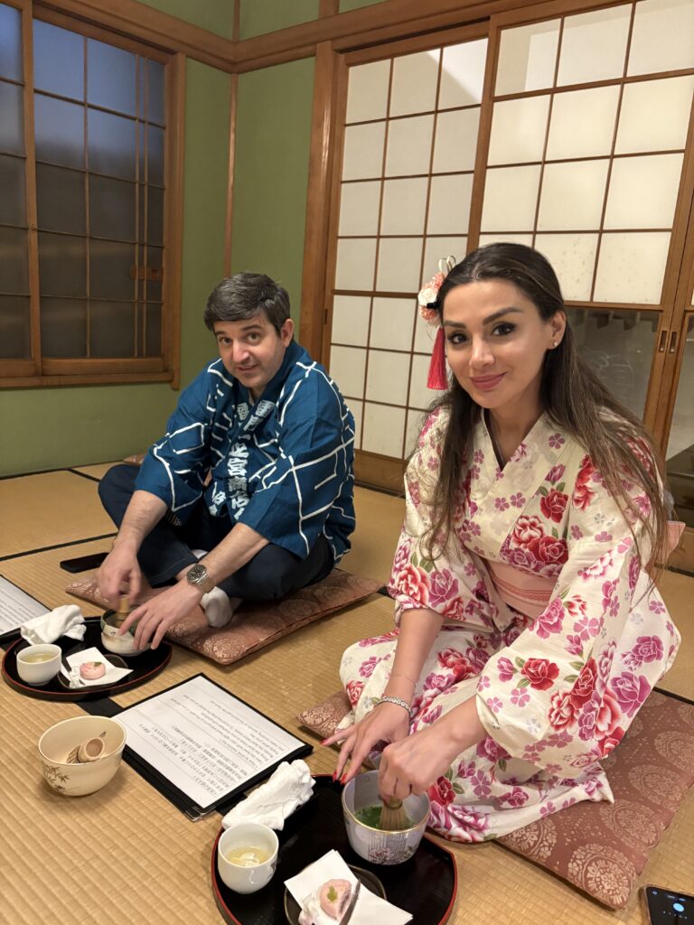 wearing kimono